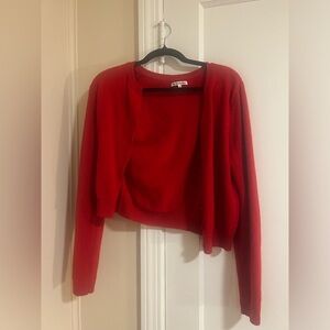 Reformation cashmere clara red cardigan